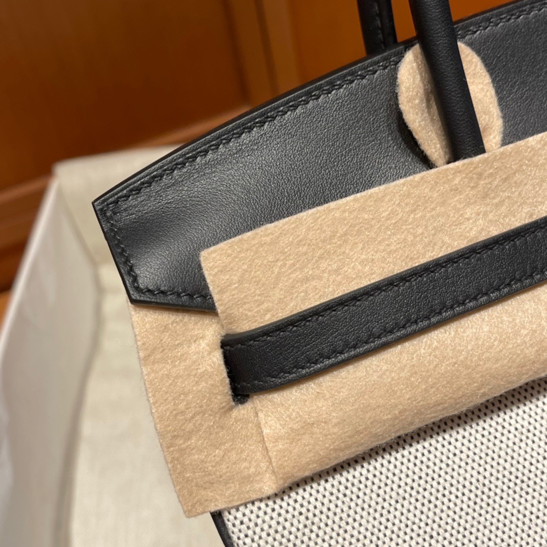 에르메스 버킨백30 톨리 블랙 은장 캔버스 스위프트